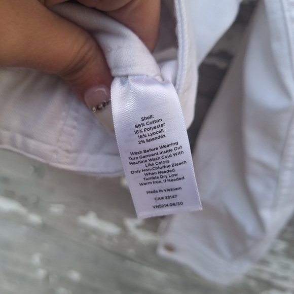 Talbots White Ruffle Jean Jacket Size Large - Picture 6 of 6